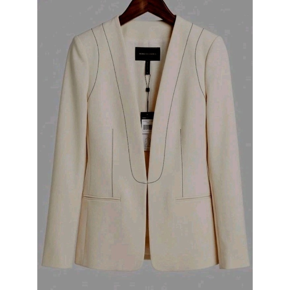 BCBGMAXAZRIA Ivory Blazer Jacket Women's Extra Small NWT FLAWS READ